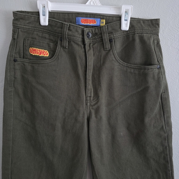 Empyre Mens Relax Green Denim Jeans Cotton Straight Leg 5 Pockets Zip Fly Sz 30 - Picture 2 of 10